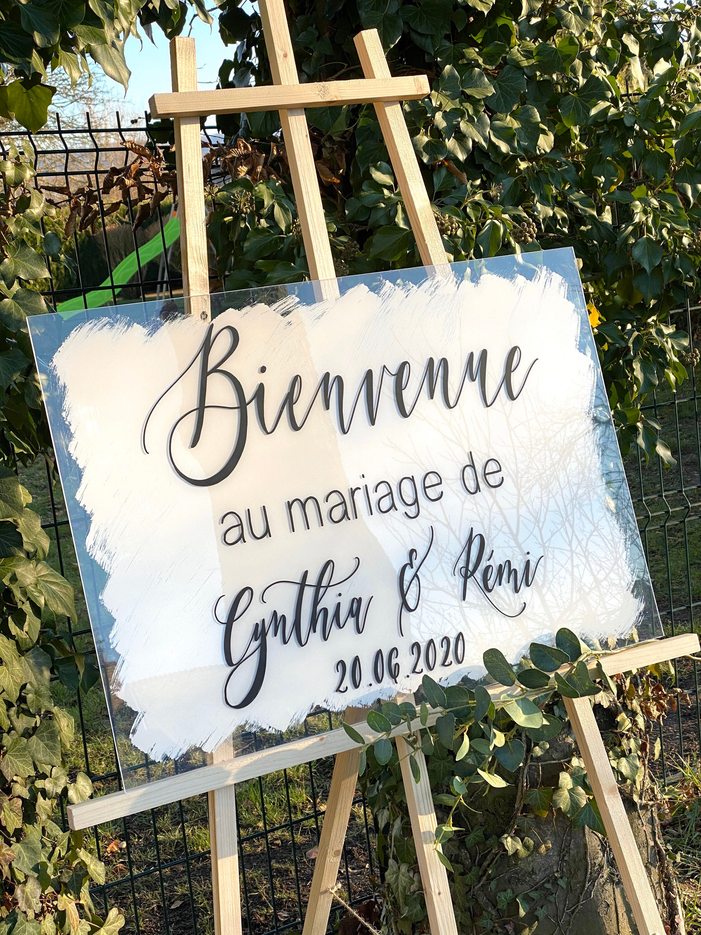 Panneau Bienvenue Au Mariage De 4 Lignes De Texte Panneau En Acrylique Verso Peint Pancarte De Reception Panneau D Accueil