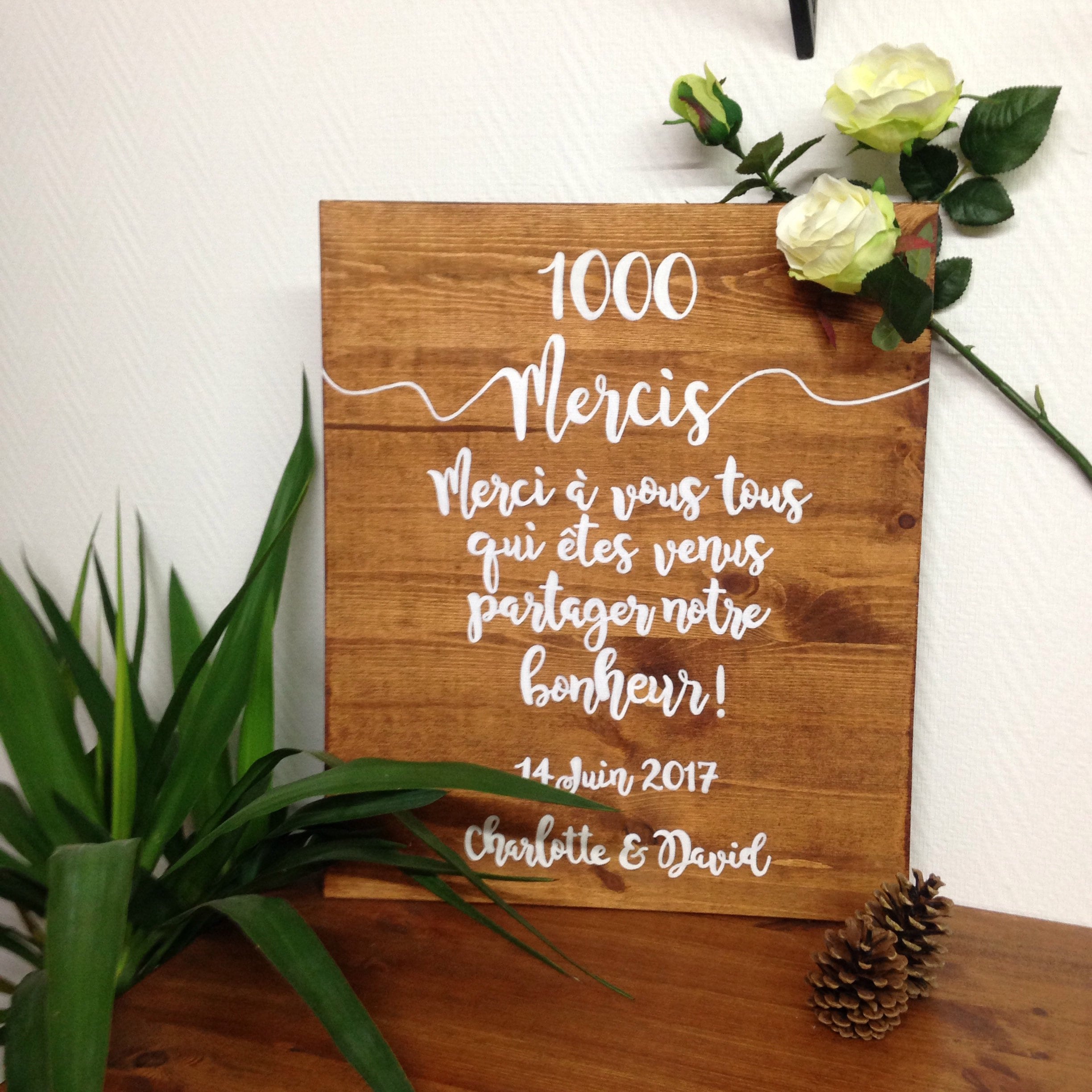 Panneau de remerciement mariage 1000 Mercis... Etsy