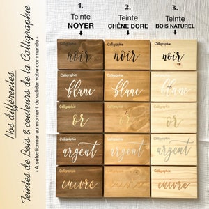 Wooden guest book for wedding A4 format book ribbon or lace finish text of your choice, hand-painted calligraphy image 2