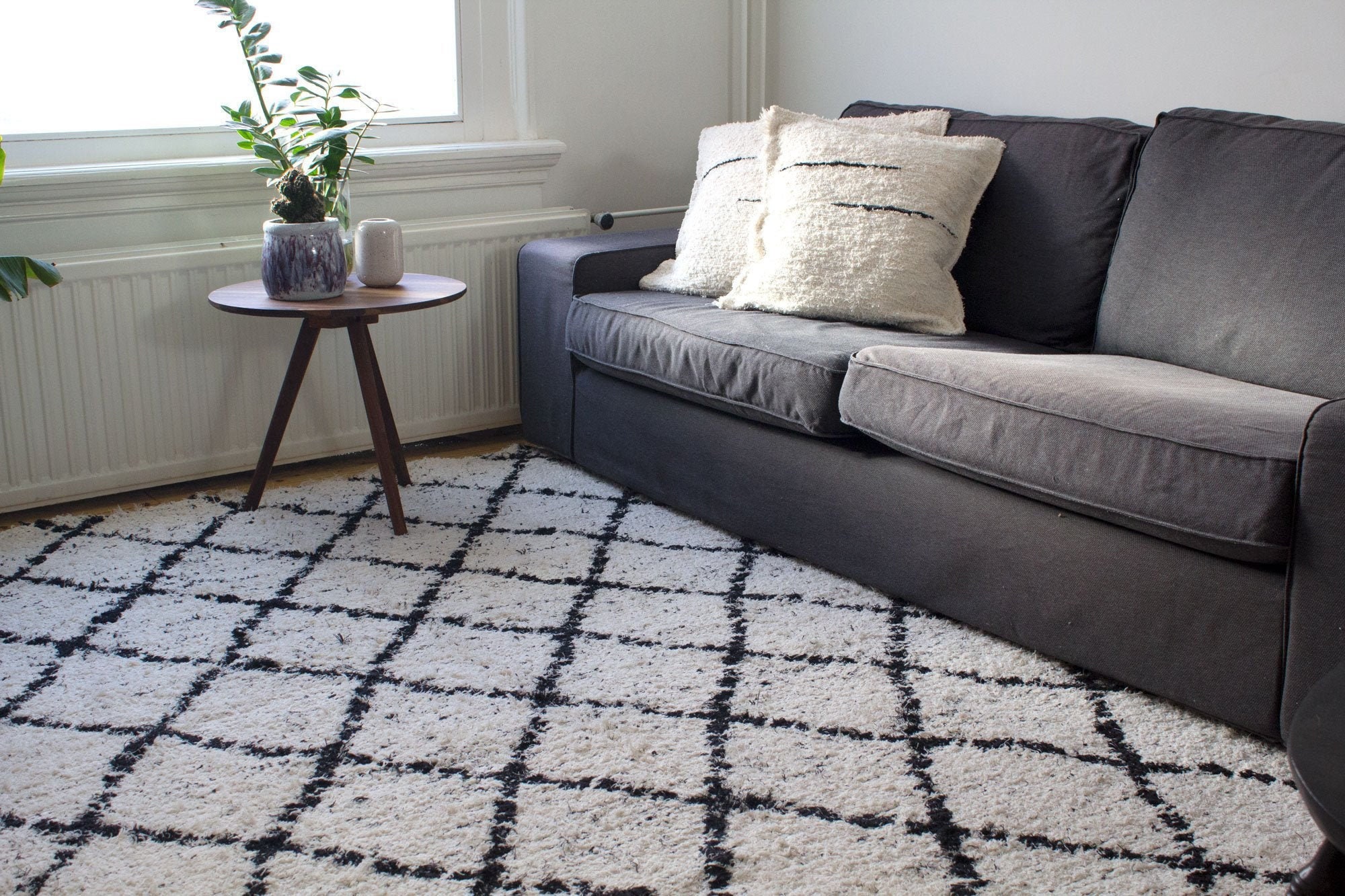 Rug for living room rug black and white rug shag carpet Etsy