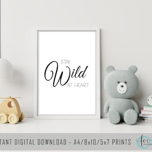 Woodland Tribal print, Wild Child Quote, Tribal Nursery Wall Art, Wild Child Nursery Wall Art, Kids Prints, Instant Download, DIGITAL