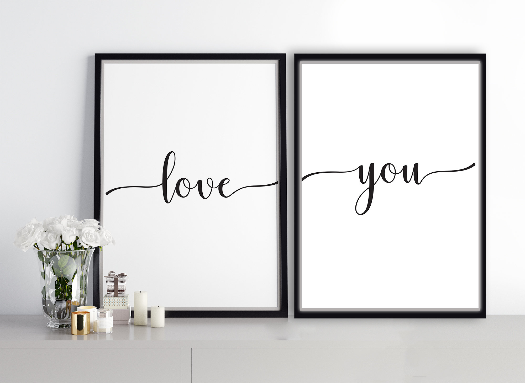I Love You Print Wall Art, Printable Wall Decor, Valentines Day Print