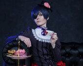 Kuroshitsuji Black Butler Ciel Phantomhive cosplay costume walking stick wig