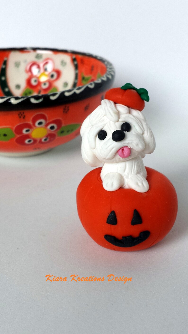 Maltese dog Halloween decoration cute maltese figurine for Etsy