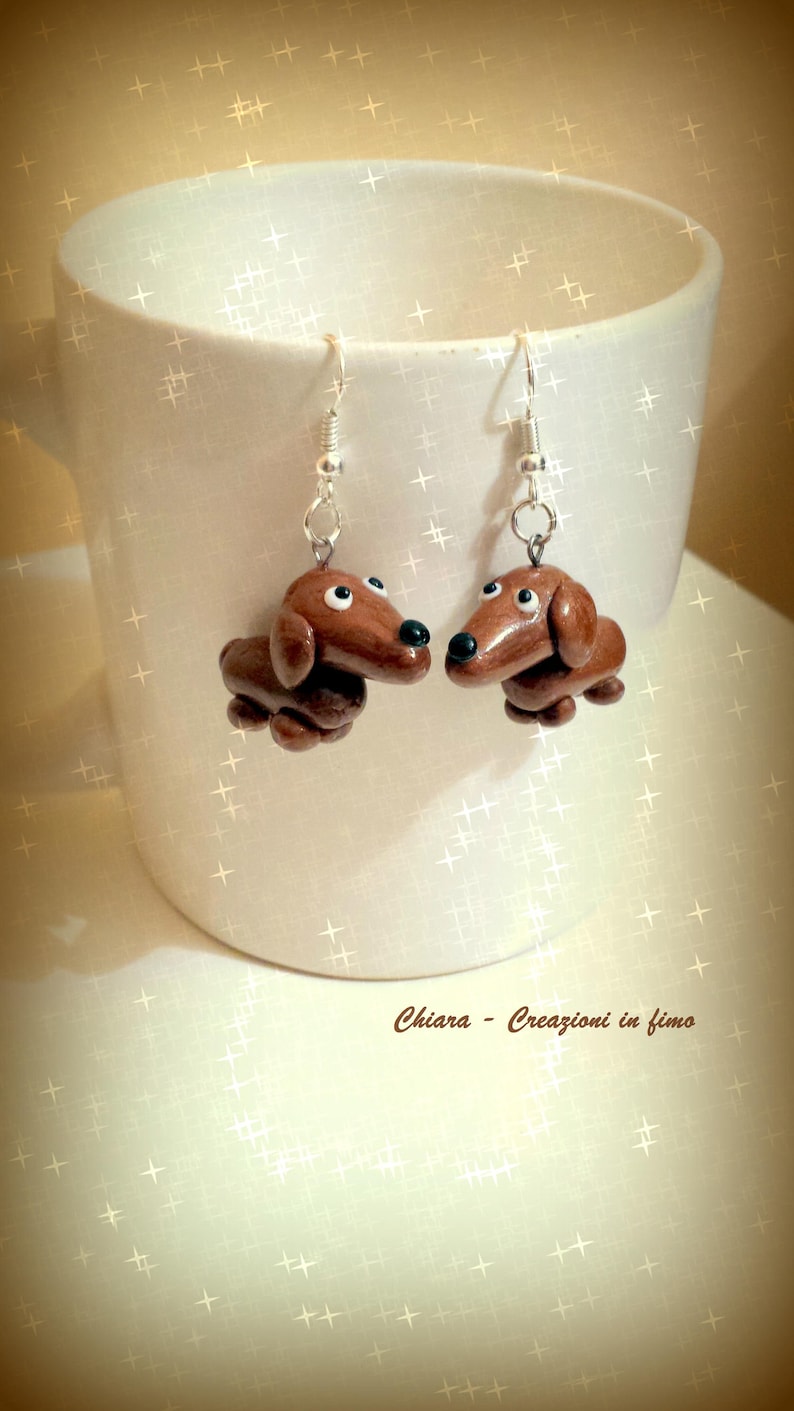Sausage Dog Earrings in Polymer Clay Dachshund Earrings for a Etsy