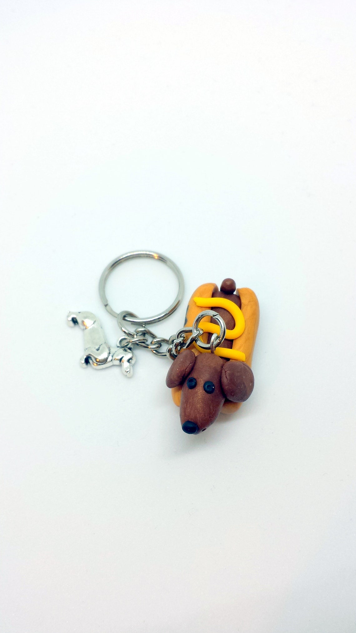 Sausage Dog Keychain in Polymer Clay Dachshund Keychain as a Etsy