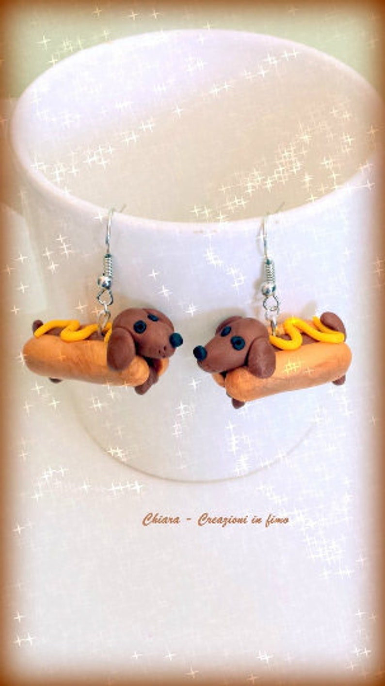 Sausage Dog Earrings in Polymer Clay Dachshund Earrings for a Etsy