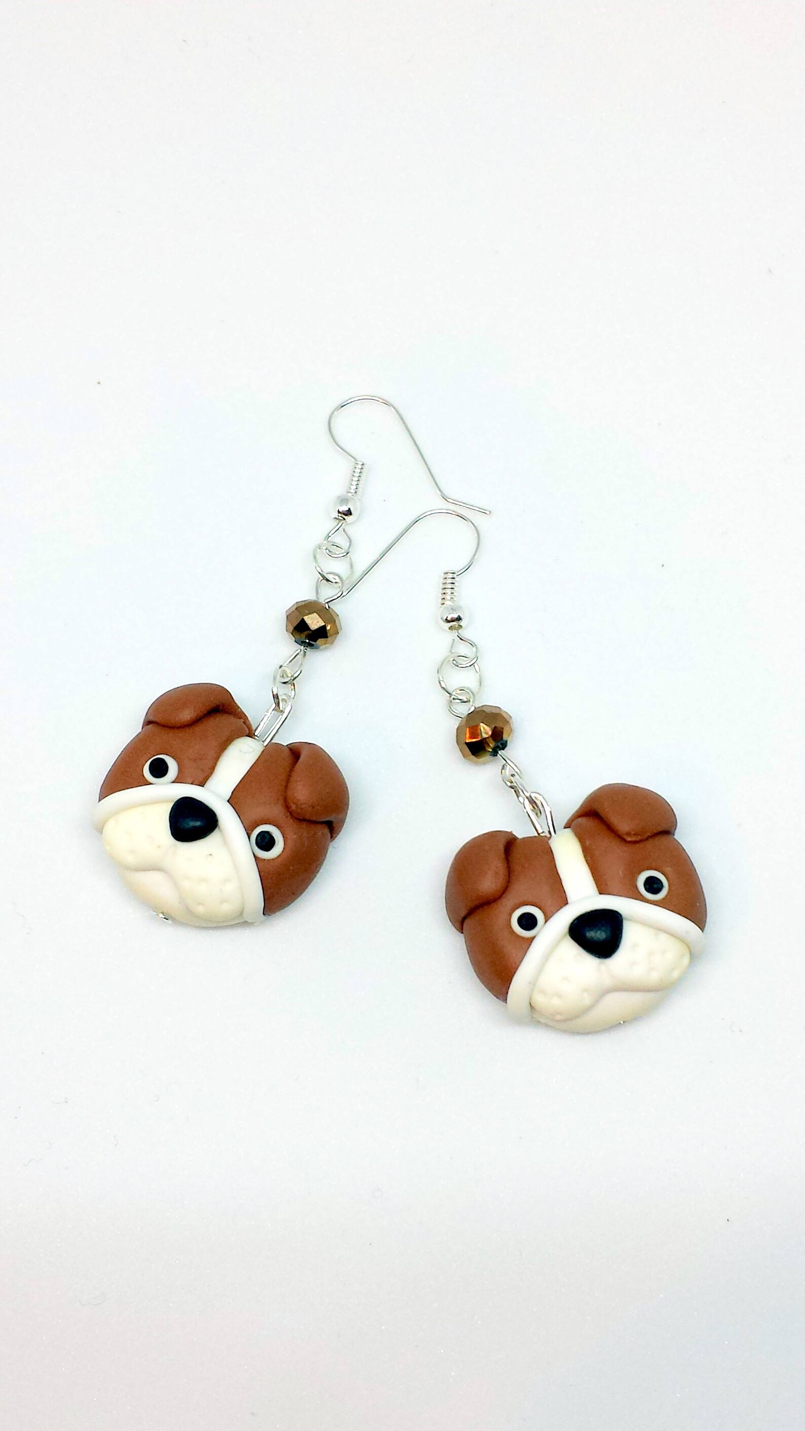 English Bulldog earrings in polymer clay pet jewelry for a Etsy