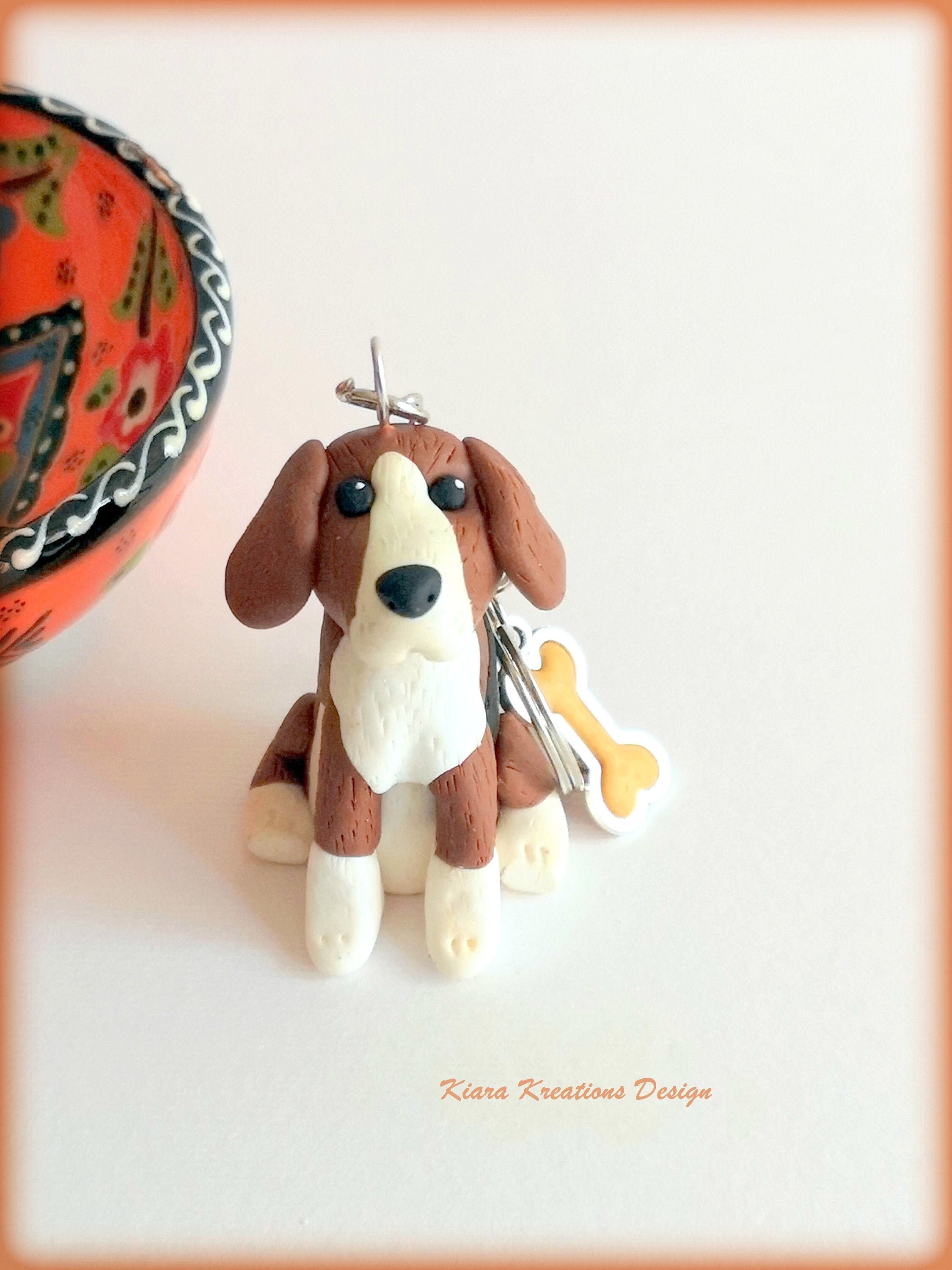 Beagle Dog Keychain Beagle Figurine Personalized With Name Etsy