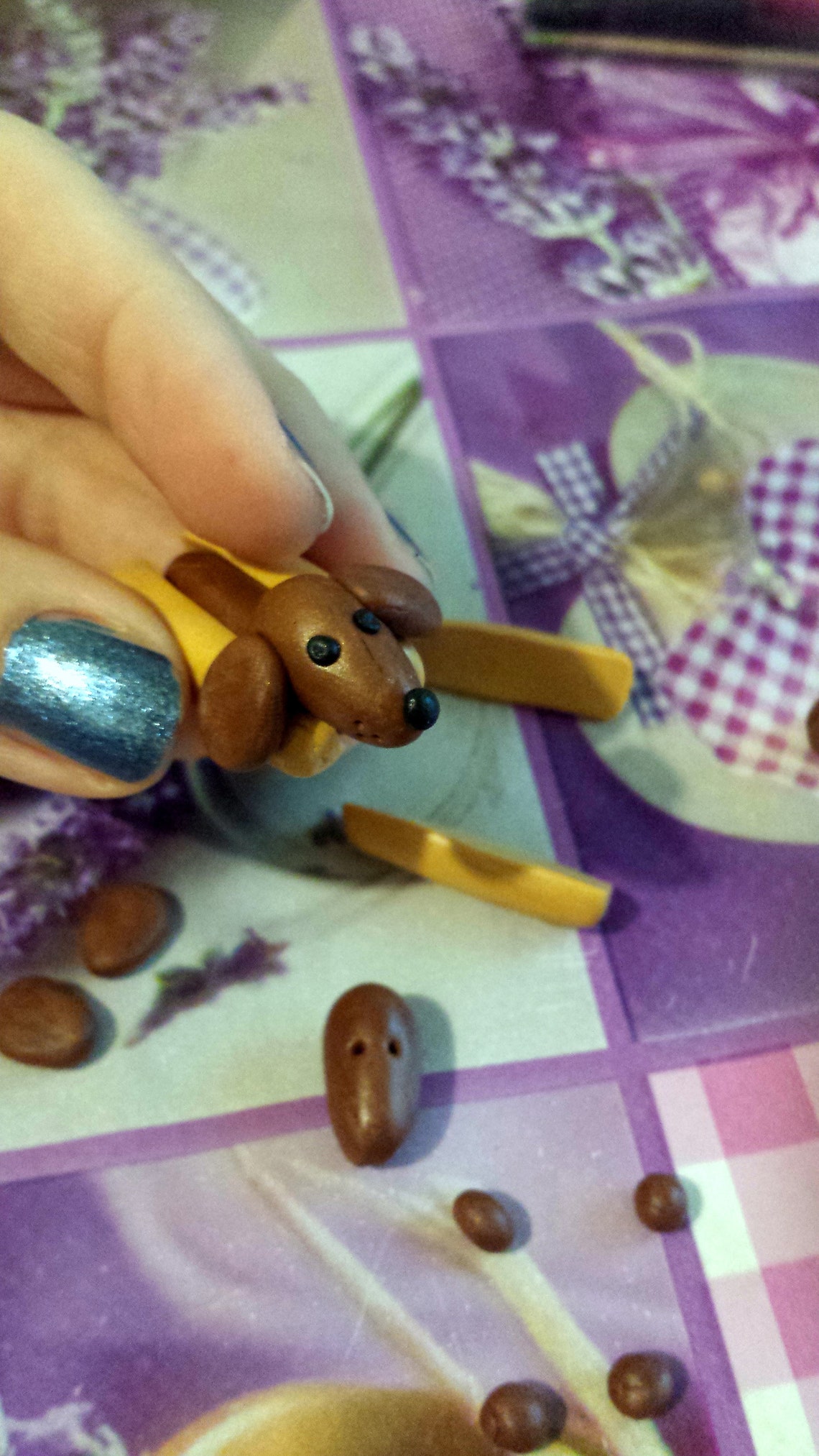 Sausage Dog Keychain in Polymer Clay Dachshund Keychain as a Etsy