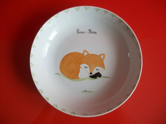 Assiette Enfant Personnalisee En Porcelaine De Limoges Decoree Etsy