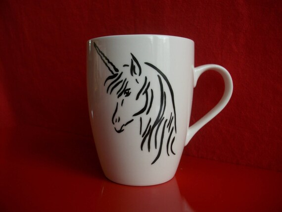 Mug Decorated With A Unicorn Limoges Porcelain Etsy