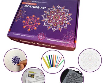 Dot Painting Mandala Kit , 10 dotting painting tools, stencil, guide and more.  Beginner