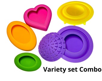 Variety Art Stone Mold set (5 molds) Dome Template #2 silicone silicon moulds mandala dot art