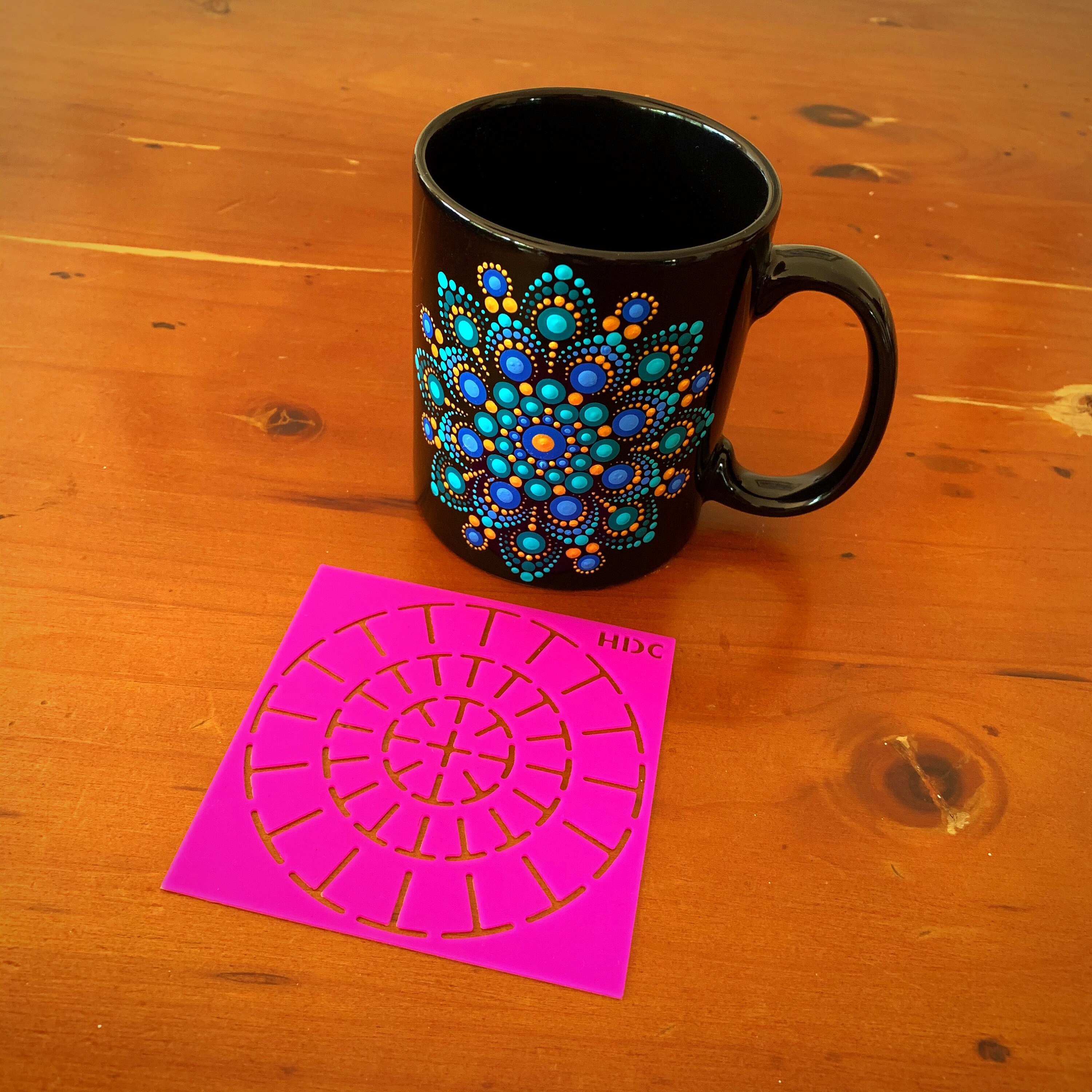 Mandala Stencil - 4 Piece Set Including Super Flexible Template - by Happy  Dotting Company - Stencils for Mandala Art and dot Painting on Mugs