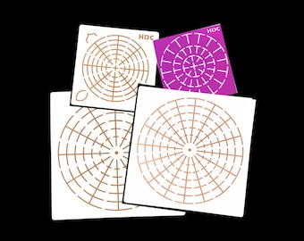 Mandala Stencil Set: 4 pc set - 12 & 16 Segments templates - Happy Dotting