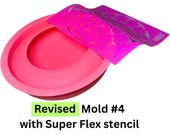 Art Stone Mold #4 with Super Flex Mandala Stencil - Happy Dotting