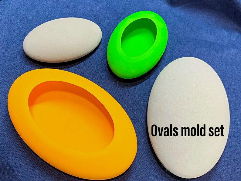 Oval silicone mold set 1 large and 1 small image 1