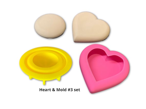 Combo Deal - Heart Mold plus mandala Art Stone Mold #3 by Happy Dotting silicone mould rock mandala dot art