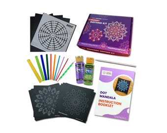Beginner Mandala Dot Painting Kit: 10 Dotting Tools, Stencil & Guide - Happy Dotting