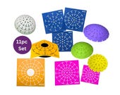 Silicone Flexible Stencil Set: Dome Templates, Mandala Dotting (11-Piece) - Happy Dotting