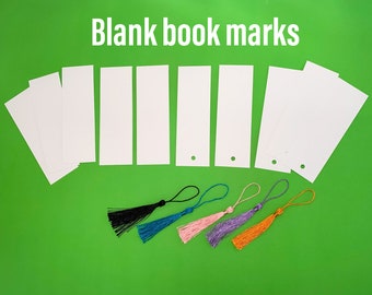 Blank book marks White, 10 pack, 5 tassels