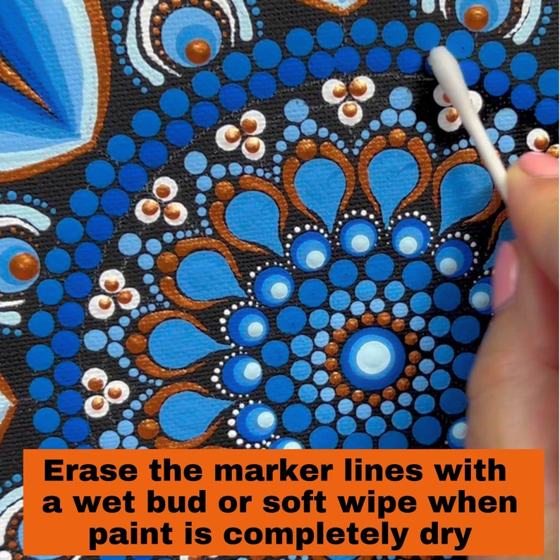 Erasable marker for guidelines for Dotting Mandala art Happy Dotting Company white / grey color mandala dot art pencil image 6