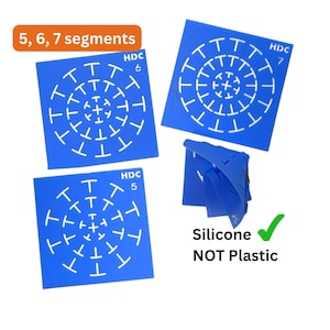 NEUES 3-teiliges Silikon Schablonen Set – 5, 6 & 7 Segment Guides | Flexibles, rutschfestes Dot Art-Werkzeug - Happy Dotting Company