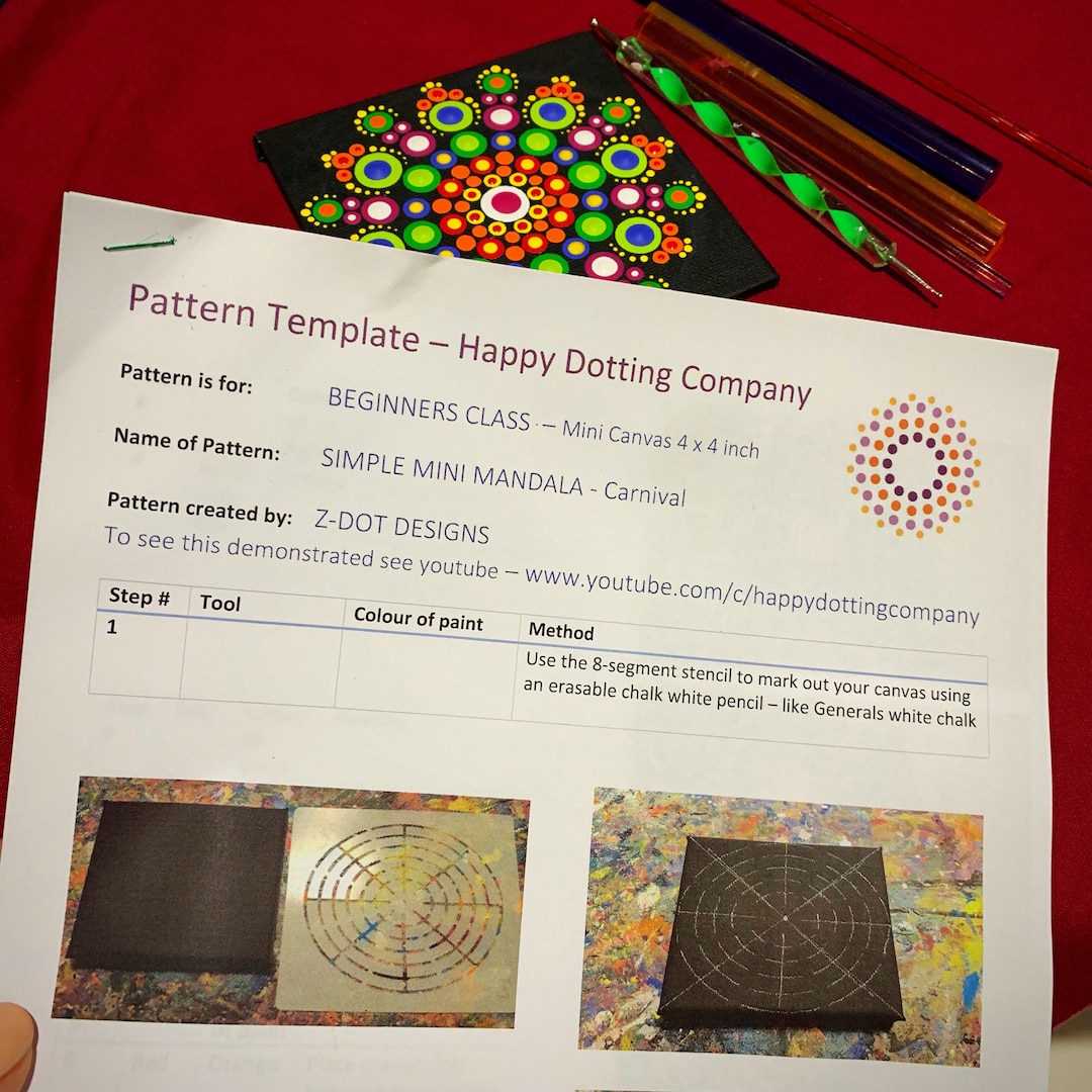 Mandala Pattern PDF Instant Download Beginners Small 4 X 4 Inch ...