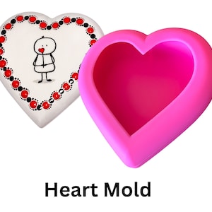 Silicone Heart Mold silicon heart mould silicon Happy Dotting Company dot art
