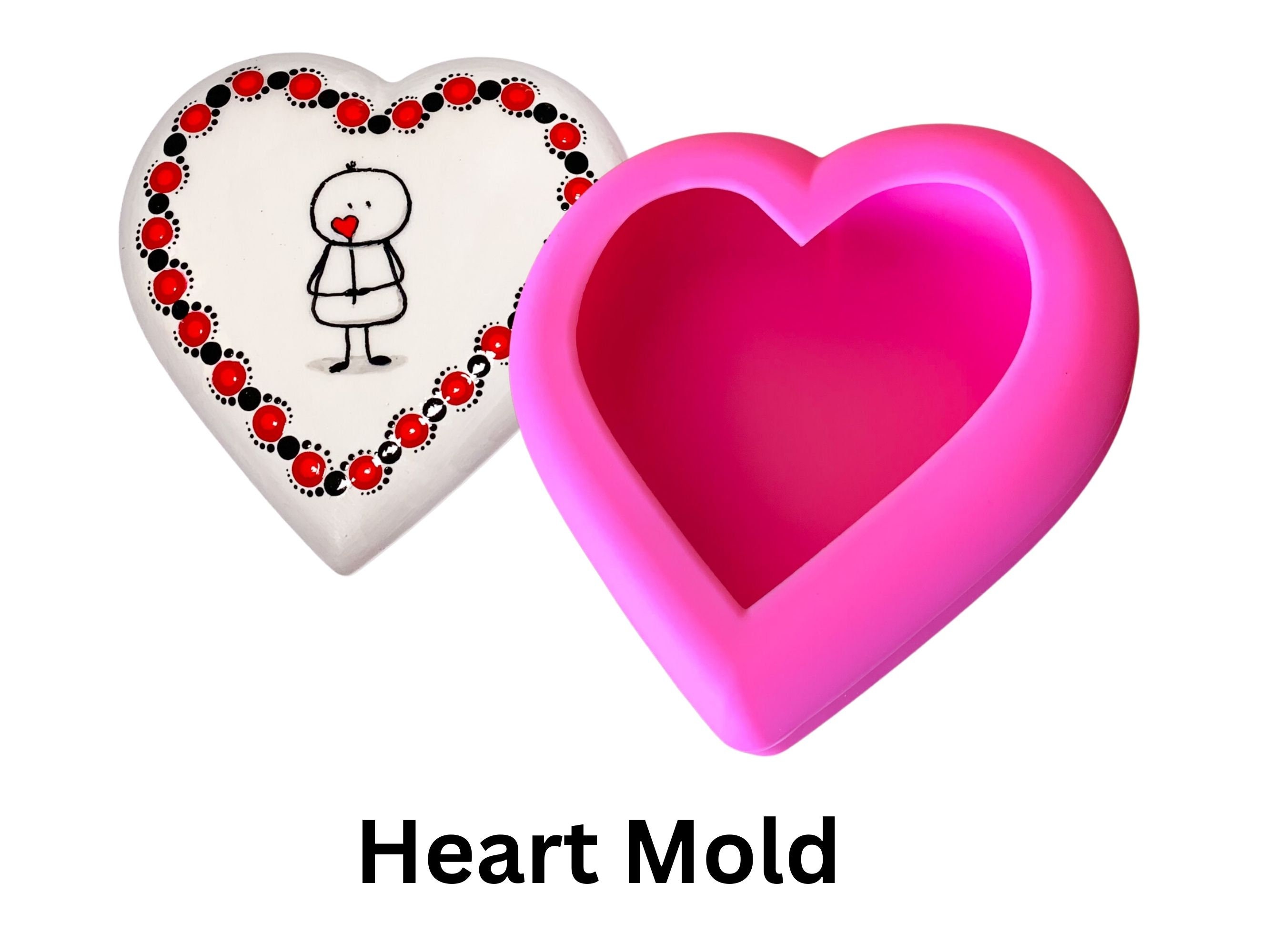 Silicone Heart Mold Silicon Heart Mould Silicon Happy Dotting