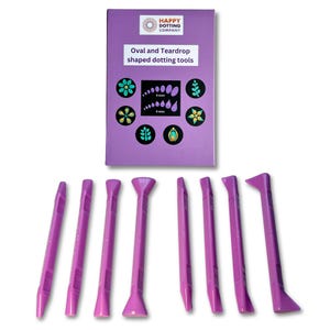 Oval and Teardrop dotting tools - 8pc double ended set