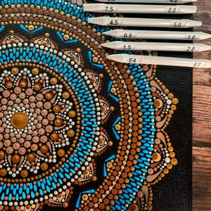 Herramientas de punteado para mandalas de pintura de puntos Happy Dotting Company Súper juego de 16 piezas de doble extremo para mandala dot art Lápiz óptico Herramienta Elipse imagen 8