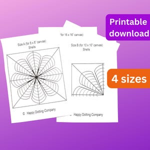 Téléchargement numérique PDF 4 tailles Mandala imprimable « Coquillages »