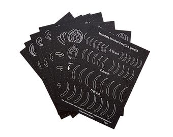 Brush strokes practice sheets set