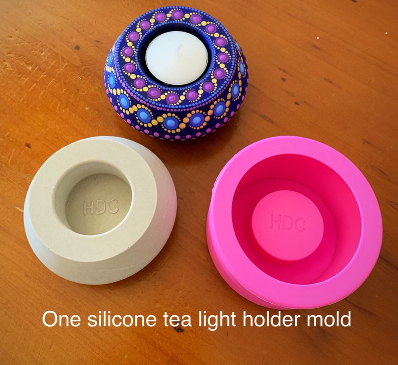 Tea light holder mold Design 1 silicone mould Happy Dotting Etsy
