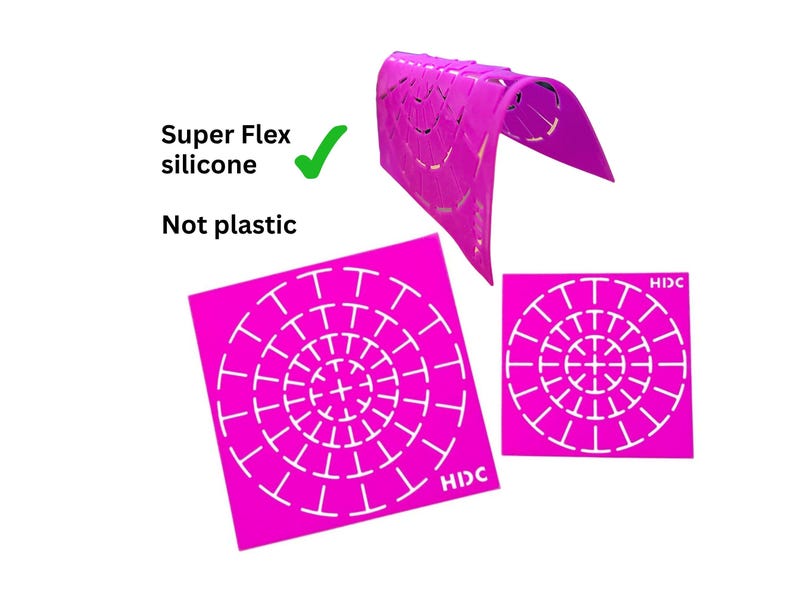 Super Flex mandala stencil set template silicone flexible Happy Dotting Company pink image 1