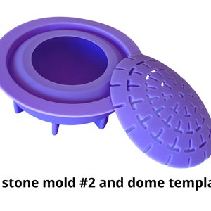 Art Stone Mold #2 plus Dome Template #2 silicone Happy Dotting Company silicon mould stencil mandala dot art