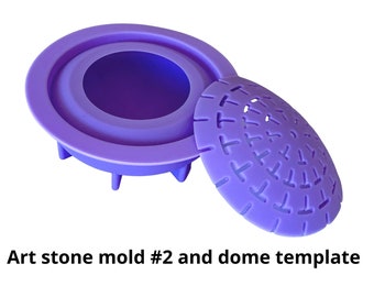 Art Stone Mold #2 plus Dome Template #2 silicone Happy Dotting Company silicon mould stencil mandala dot art