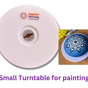 Turntable for painting - Happy Dotting Company, 4 inch small Lazy Susan for dot mandala stone art, small turntable, painting stand