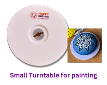 Turntable for painting - Happy Dotting Company, 4 inch small Lazy Susan for dot mandala stone art, small turntable, painting stand