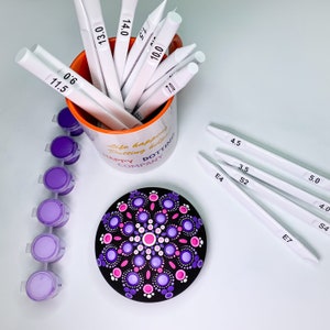 Dotting tools for dot painting mandalas Happy Dotting Company 16pc double ended super set for mandala dot art Stylus Ellipse Tool image 7