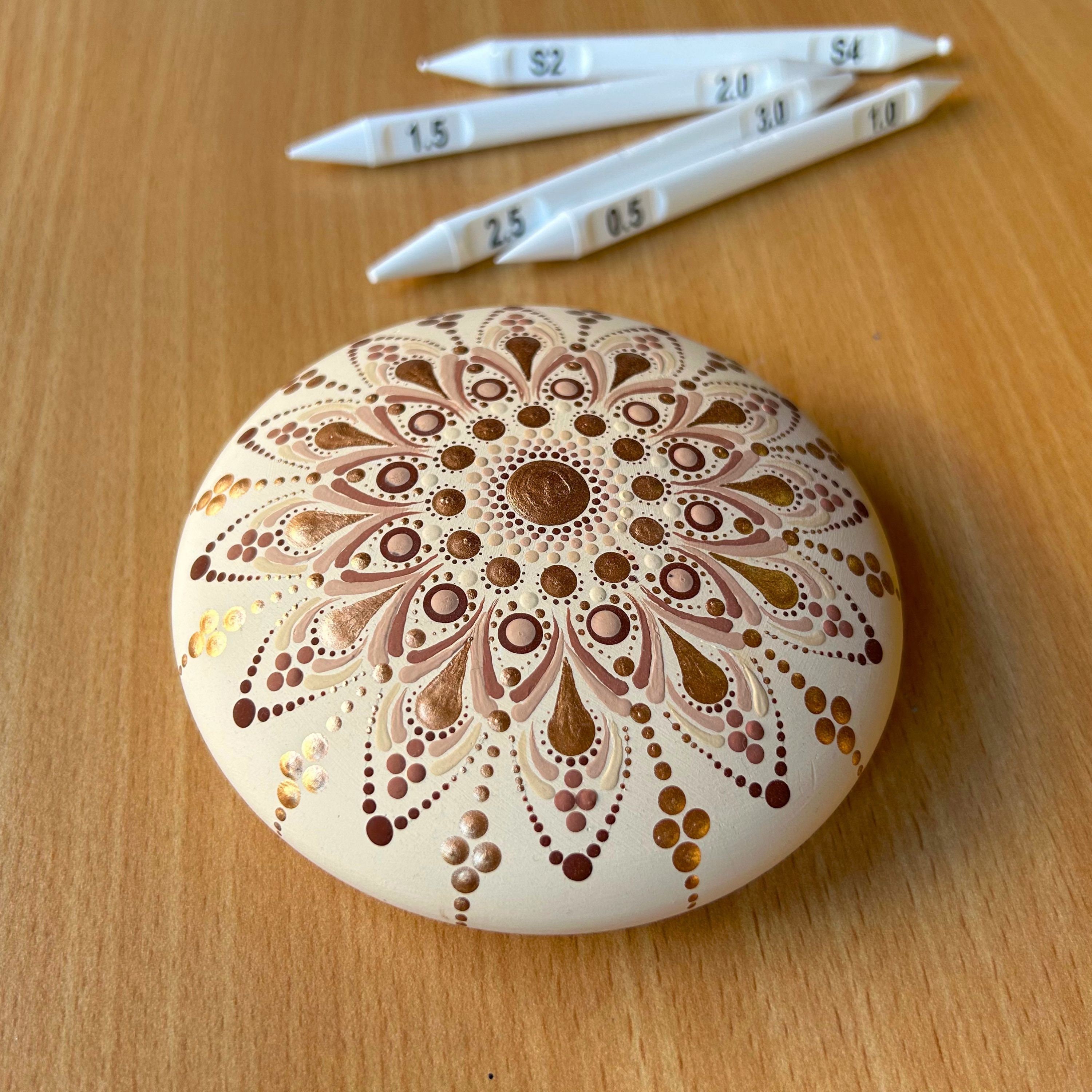 IT'S SO BIG! NEW #5 mold from Happy Dotting Company! Full Mandala Tutorial  on this HUGE Rock! 