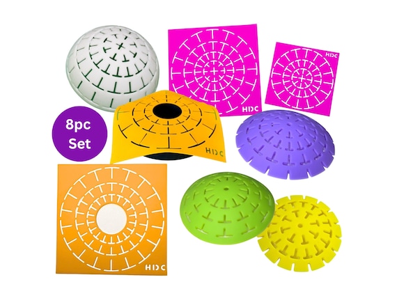 8-Piece Silicone Flexible Stencil / Dome templates Combo Value Set  - FREE shipping