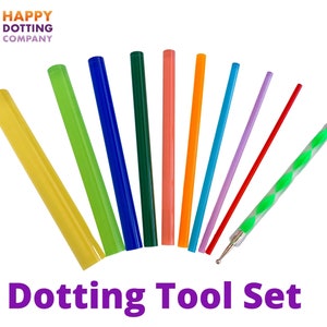 Dotting Tools Set, 10 colorful tools  for dot art mandala painting - includes stylus Happy Dotting Company