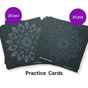 Cartes d'exercices mandalas à pois - 2 modèles - 10 modèles chacun - cartes à motifs pour débutants