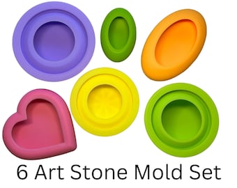 6 Art stone molds Combo silicone Happy Dotting Company