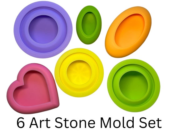 6 Art Stone Molds Combo Silicone Happy Dotting Company 