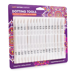 Outils de dotting pour mandalas de peinture par points Happy Dotting Company Super set de 16 pièces doubles pour mandalas d'art à pois Stylet Outil ellipse image 1