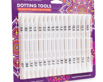 Dotting-Tools für die Punktmalerei von Mandalas - Happy Dotting Company - 16-teiliges doppelseitiges Super-Set für Mandala Dot Art - Stylus - Ellipse Werkzeug